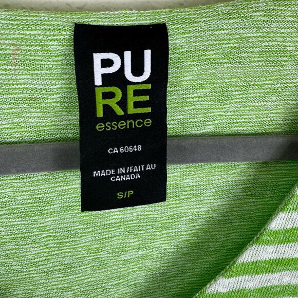 Pure Essence Urbanology Green Striped Lightweight Sweater Poncho Tank Under Sz S - Picture 4 of 5